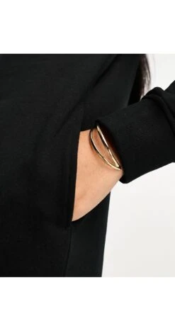 ASOS Midi Sweat Dress With Pockets -Free Vibe Shop asos BLACK Midi Sweat Dress With Pockets 3