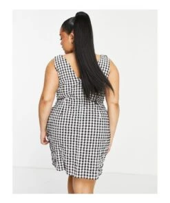 ASOS Design V Neck Mini Slip Sundress -Free Vibe Shop asos BlackWhite Design V Neck Mini Slip Sundress 1