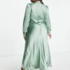 Asos Design Curve High Neck Maxi Satin Tea Dress -Free Vibe Shop asos Green Asos Design Curve High Neck Maxi Satin Tea Dress