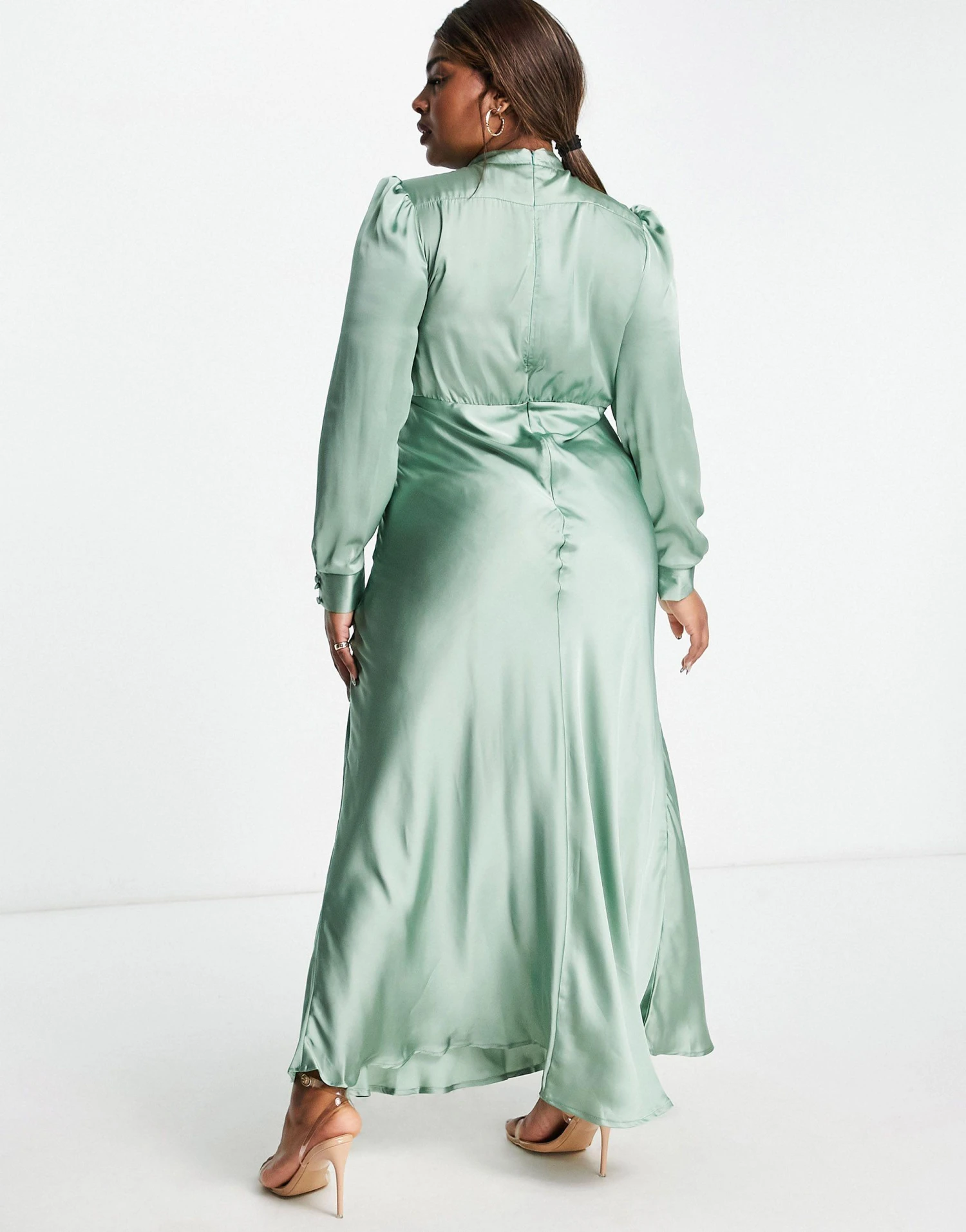 Asos Design Curve High Neck Maxi Satin Tea Dress 3 Asos Design Curve High Neck Maxi Satin Tea Dress
