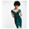 ASOS Design Off Shoulder Twist Front Wrap Velvet Midi Dress 2 ASOS Design Off Shoulder Twist Front Wrap Velvet Midi Dress -Free Vibe Shop asos Green Design Off Shoulder Twist Front Wrap Velvet Midi Dress