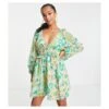 ASOS Design Soft Shirred Waist Open Back Mini Dress -Free Vibe Shop asos Green Design Soft Shirred Waist Open Back Mini Dress