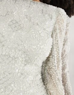 ASOS Tonal Crystal Placement Embellished Bodycon Mini Dress -Free Vibe Shop asos Grey Tonal Crystal Placement Embellished Bodycon Mini Dress 2