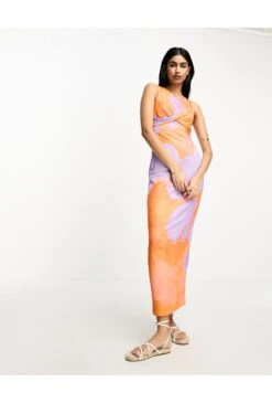 ASOS Twist Front Sleeveless Midi Dress -Free Vibe Shop asos Multi Twist Front Sleeveless Midi Dress 3