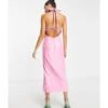 ASOS Halter Pu Midi Dress -Free Vibe Shop asos Pink Halter Pu Midi Dress