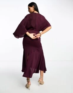 ASOS Satin Flutter Sleeve Asymmetric Hem Midi Dress 8 ASOS Satin Flutter Sleeve Asymmetric Hem Midi Dress -Free Vibe Shop asos Red Satin Flutter Sleeve Asymmetric Hem Midi Dress 2