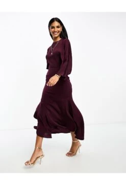 ASOS Satin Flutter Sleeve Asymmetric Hem Midi Dress 9 ASOS Satin Flutter Sleeve Asymmetric Hem Midi Dress -Free Vibe Shop asos Red Satin Flutter Sleeve Asymmetric Hem Midi Dress 3