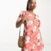 Asos Design Petite Satin Button Through Mini Tea Dress With Flutter Sleeve 2 Asos Design Petite Satin Button Through Mini Tea Dress With Flutter Sleeve -Free Vibe Shop asos Retro floral print Asos Design Petite Satin Button Through Mini Tea Dress With Flutter Sleeve
