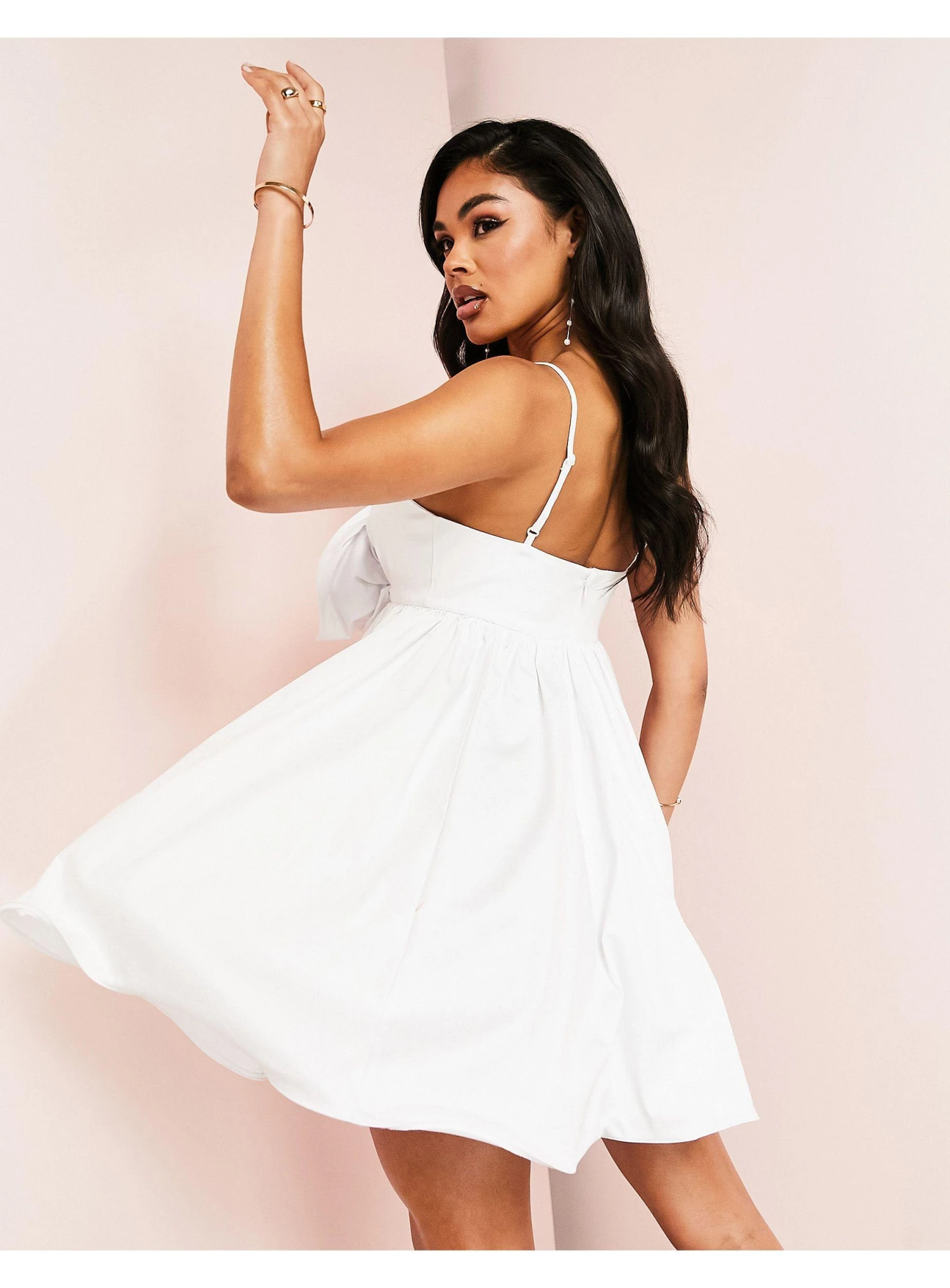 ASOS Cotton Sateen Babydoll Summer Dress With Corsage Detail And Wired Hem 4 ASOS Cotton Sateen Babydoll Summer Dress With Corsage Detail And Wired Hem - Image 2