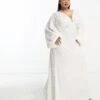ASOS Curve Lennox Sequin Blouson Sleeve Wedding Dress With Train 1 ASOS Curve Lennox Sequin Blouson Sleeve Wedding Dress With Train -Free Vibe Shop asos White Curve Lennox Sequin Blouson Sleeve Wedding Dress With Train