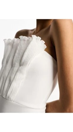 ASOS Minimal Pleated Organza Midi Dress -Free Vibe Shop asos White Minimal Pleated Organza Midi Dress 2