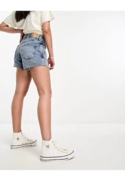 FREE PEOPLE Classic Denim Raw Edge Shorts -Free Vibe Shop free people Blue Classic Denim Raw Edge Shorts 3