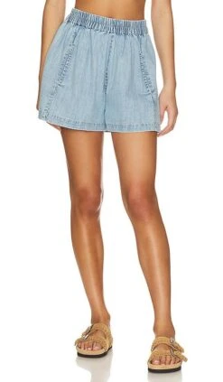 FREE PEOPLE Get Free Chambray Short