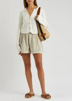 FREE PEOPLE Get Free Cotton-blend Shorts -Free Vibe Shop free people CREAM Get Free Cotton blend Shorts 3