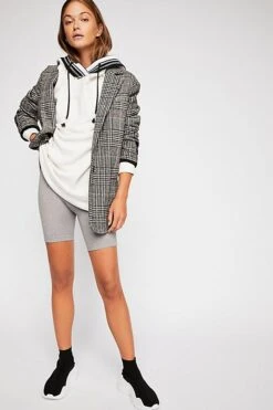 FREE PEOPLE Cycliste Côtelé Sans Couture -Free Vibe Shop free people Heather Grey Seamless Rib Bike Short 4