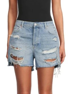 FREE PEOPLE Maggie Distressed Denim Shorts -Free Vibe Shop free people Kiss Me Maggie Distressed Denim Shorts 2