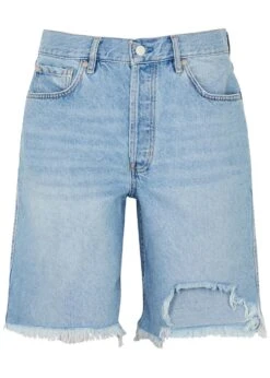FREE PEOPLE Big Sur Coast Distressed Denim Shorts