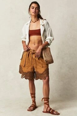 FREE PEOPLE Good Chakras Crochet Shorts -Free Vibe Shop free people Ochre Good Chakras Crochet Shorts 2