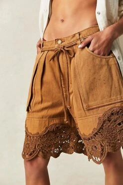 FREE PEOPLE Good Chakras Crochet Shorts