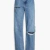 Ksubi Playback Distressed High-rise Straight-leg Jeans -Free Vibe Shop ksubi Blue Playback Distressed High rise Straight leg Jeans
