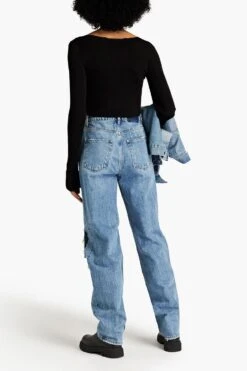 Ksubi Playback Distressed High-rise Straight-leg Jeans -Free Vibe Shop ksubi Blue Playback Distressed High rise Straight leg Jeans 2