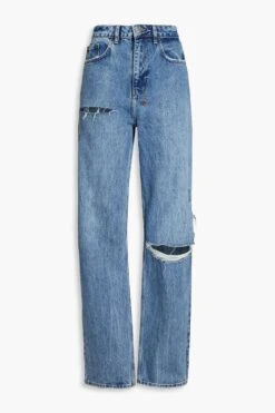 Ksubi Playback Distressed High-rise Straight-leg Jeans