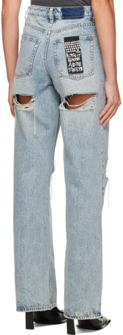 Ksubi Blue Low Rider Trashed Jeans -Free Vibe Shop ksubi Denim Low Rider Trashed Jeans 2
