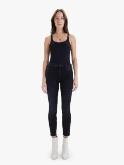 MOTHER High Waisted Looker Ankle -Free Vibe Shop mother Black High Waisted Looker Ankle 1