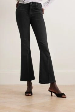 MOTHER + Net Sustain The Weekender High-rise Flared Jeans -Free Vibe Shop mother Black Net Sustain The Weekender High rise Flared Jeans 2