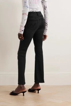 MOTHER + Net Sustain The Weekender High-rise Flared Jeans -Free Vibe Shop mother Black Net Sustain The Weekender High rise Flared Jeans 3