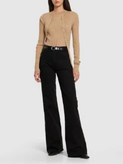 MOTHER The Hustler Roller Heel High Rise Jeans -Free Vibe Shop mother Black The Hustler Roller Heel High Rise Jeans 1