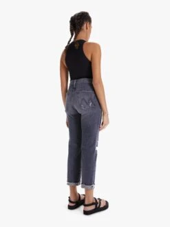 MOTHER The Scrapper Cuff Ankle Fray Unstitched In The Dark -Free Vibe Shop mother Black The Scrapper Cuff Ankle Fray Unstitched In The Dark 3