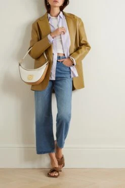 MOTHER + Net Sustain + Bowie The Rambler Zip Cropped Embellished Straight-leg Jeans -Free Vibe Shop mother Blue Net Sustain Bowie The Rambler Zip Cropped Embellished Straight leg Jeans 1