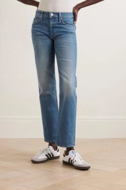 MOTHER + Net Sustain The Smarty Pants High-rise Straight-leg Jeans -Free Vibe Shop mother Blue Net Sustain The Smarty Pants High rise Straight leg Jeans 2