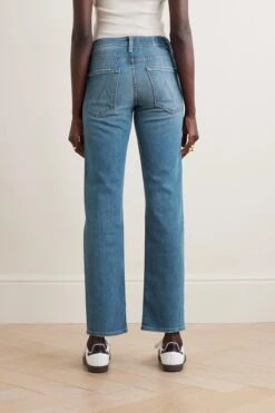 MOTHER + Net Sustain The Smarty Pants High-rise Straight-leg Jeans -Free Vibe Shop mother Blue Net Sustain The Smarty Pants High rise Straight leg Jeans 3