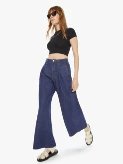 MOTHER Snacks! High Waisted Pleated Push Pop Nerdy -Free Vibe Shop mother Blue Snacks High Waisted Pleated Push Pop Nerdy 3