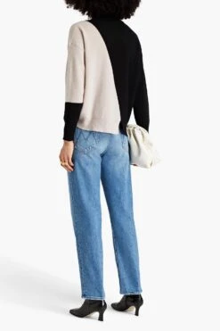 MOTHER Study Hover Faded High-rise Straight-leg Jeans -Free Vibe Shop mother Blue Study Hover Faded High rise Straight leg Jeans 2