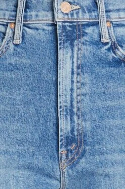 MOTHER Study Hover Faded High-rise Straight-leg Jeans -Free Vibe Shop mother Blue Study Hover Faded High rise Straight leg Jeans 3
