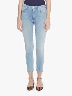 MOTHER The High Waisted Looker Crop Swimming Pool Sunday -Free Vibe Shop mother Blue The High Waisted Looker Crop Swimming Pool Sunday 3