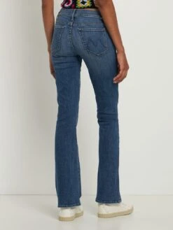 MOTHER The Outsider Sneak Mid Rise Cotton Jeans -Free Vibe Shop mother Blue The Outsider Sneak Mid Rise Cotton Jeans 2
