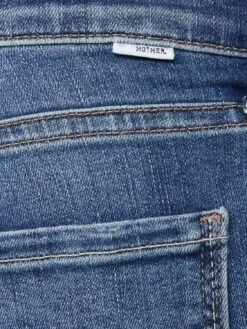MOTHER The Outsider Sneak Mid Rise Cotton Jeans -Free Vibe Shop mother Blue The Outsider Sneak Mid Rise Cotton Jeans 3