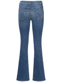 MOTHER The Outsider Sneak Mid Rise Cotton Jeans -Free Vibe Shop mother Blue The Outsider Sneak Mid Rise Cotton Jeans 4