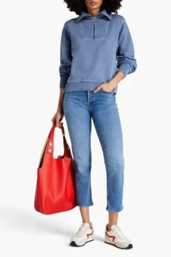 MOTHER The Tomcat Cropped Mid-rise Slim-leg Jeans -Free Vibe Shop mother Blue The Tomcat Cropped Mid rise Slim leg Jeans 1