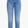 MOTHER The Tomcat Cropped Mid-rise Slim-leg Jeans -Free Vibe Shop mother Blue The Tomcat Cropped Mid rise Slim leg Jeans