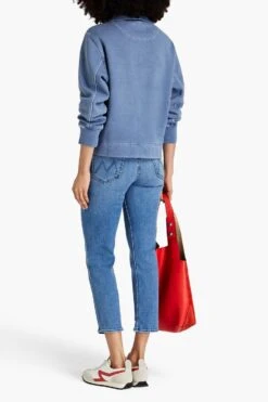 MOTHER The Tomcat Cropped Mid-rise Slim-leg Jeans -Free Vibe Shop mother Blue The Tomcat Cropped Mid rise Slim leg Jeans 2