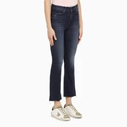 MOTHER Dark Blue Cropped Jeans -Free Vibe Shop mother Dark Blue Cropped Jeans 2