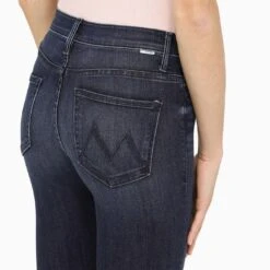 MOTHER Dark Blue Cropped Jeans -Free Vibe Shop mother Dark Blue Cropped Jeans 4