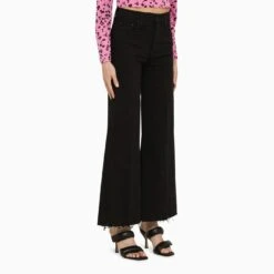 MOTHER Dark Navy Flaired Cropped Jeans -Free Vibe Shop mother Dark Navy Flaired Cropped Jeans 2