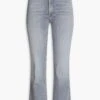 MOTHER The Hustler Ankle Faded High-rise Flared Jeans 1 MOTHER The Hustler Ankle Faded High-rise Flared Jeans -Free Vibe Shop mother Gray The Hustler Ankle Faded High rise Flared Jeans
