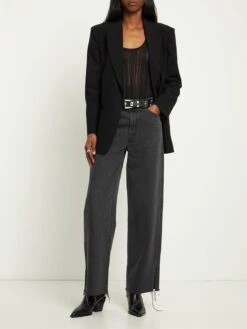 MOTHER Snacks Fun Dip Puddle Slice Frayed Jeans -Free Vibe Shop mother Grey Snacks Fun Dip Puddle Slice Frayed Jeans 1